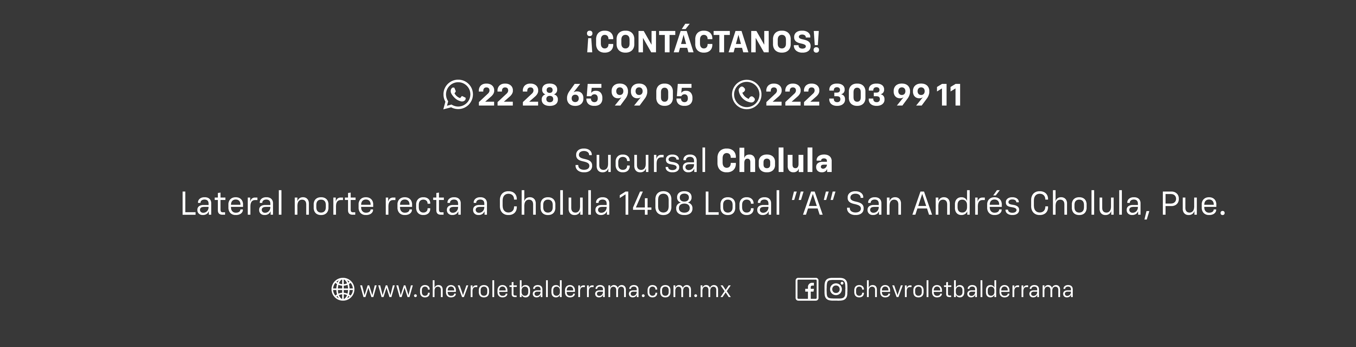 Chevrolet Balderrama - Contacto y sucursales