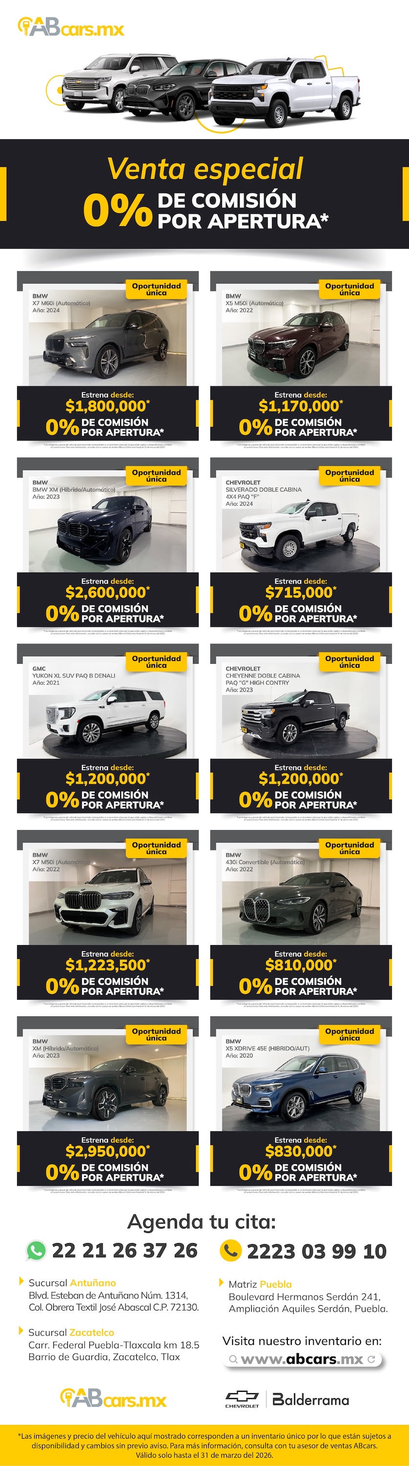 Venta Especial Chevrolet